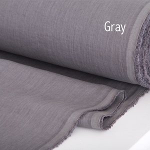 Light Weight Linen 130g/m2 , Natural Linen Fabric, Linen Fabric by meter, Linen Fabric, Stone Washed Linen, Gray Linen Fabric