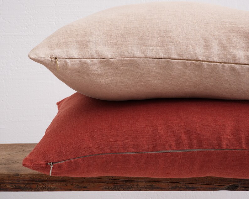 LINEN PILLOW COVER Square Pillow Cover Softened Pillow Etsy