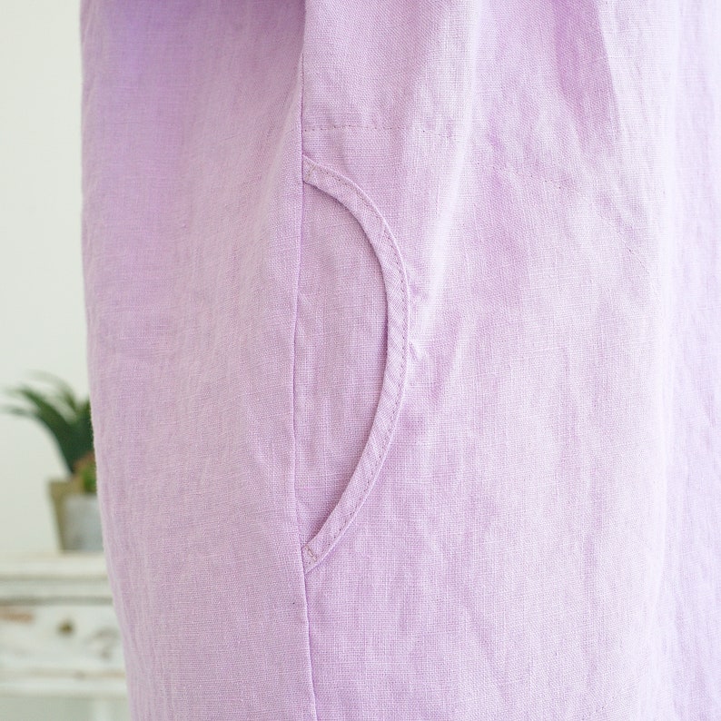 Linen Dress. Loose Silhouette Linen Dress with pockets. Linen Summer Tunic image 4