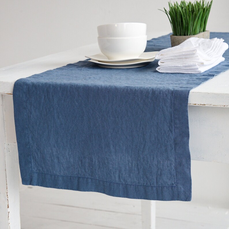 Linen Table Runner Custom Color Linen Table Runner Handmade Etsy