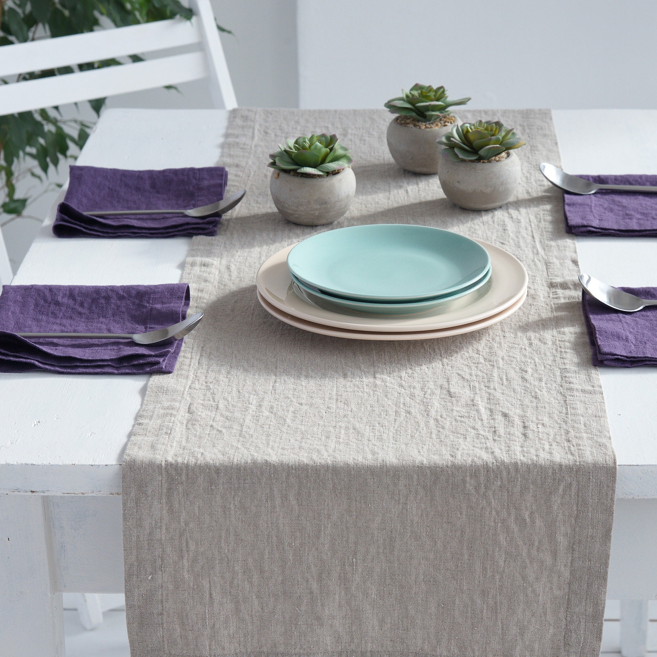 Linen Table Runner Custom Color Linen Table Runner Handmade Etsy UK