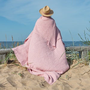 Linen Throw Blanket,  Linen Blanket, Linen Throw,  Linen Bed Cover, Soft Linen Throw, Waffle Linen Throw