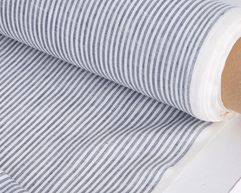 Light Weight Linen 130g/m2 , Natural Linen Fabric, Linen Fabric by meter, Linen Fabric, Stone Washed Linen, White /Gray Linen Fabric image 1