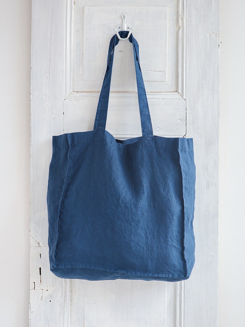 LINEN TOTE BAG Organic Tote Bag Linen Shoulder Bag Pure Etsy