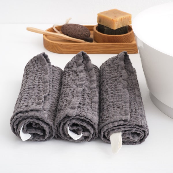 Bath towel set 4,6, Natural Waffle washcloth, Bathrom wash cloth, High absorbent salon spa towel,  Wafflepique, Waschlappen