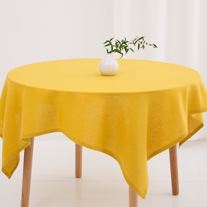 Vierkant linnen tafelkleed | Europees linnen | Aangepaste formaten en kleuren | Rustiek decor | Eettafelhoes | OEKO-TEX | Handgemaakt | Stijlvol ontwerp