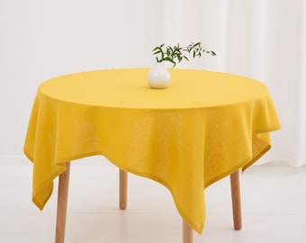 Square Linen Tablecloth | European Linen | Custom Sizes & Colors | Rustic Decor | Dining Table Cover | OEKO-TEX | Handmade | Stylish Design
