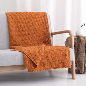 Blankets and Throws Linen Sofa Cover Blanket Soft Boho Waffle Weave Blanket White Cotton Linen Blend Farmhouse Bedspread Coverlet Etsy Singapore