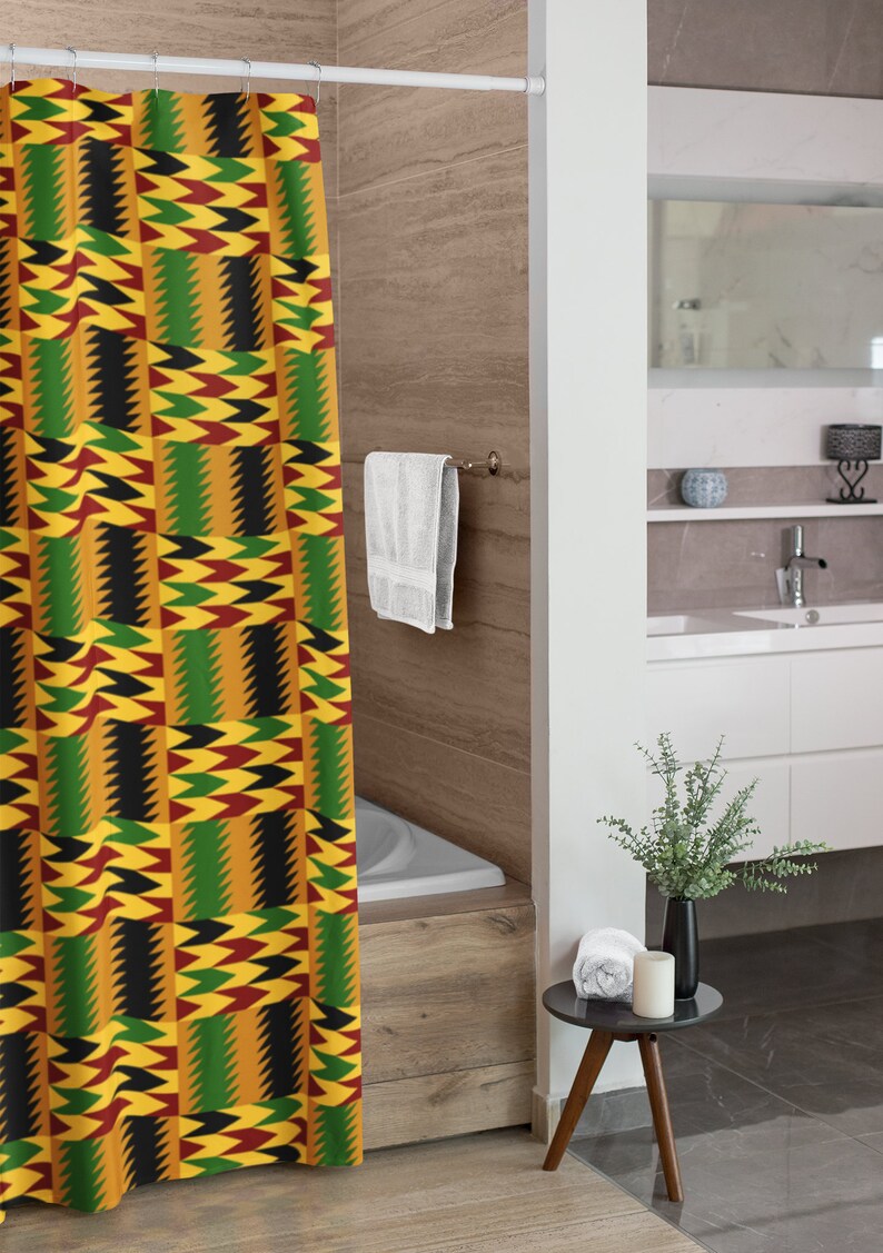 Shower Curtain Afro African Print Shower Curtain Pattern Kente Etsy