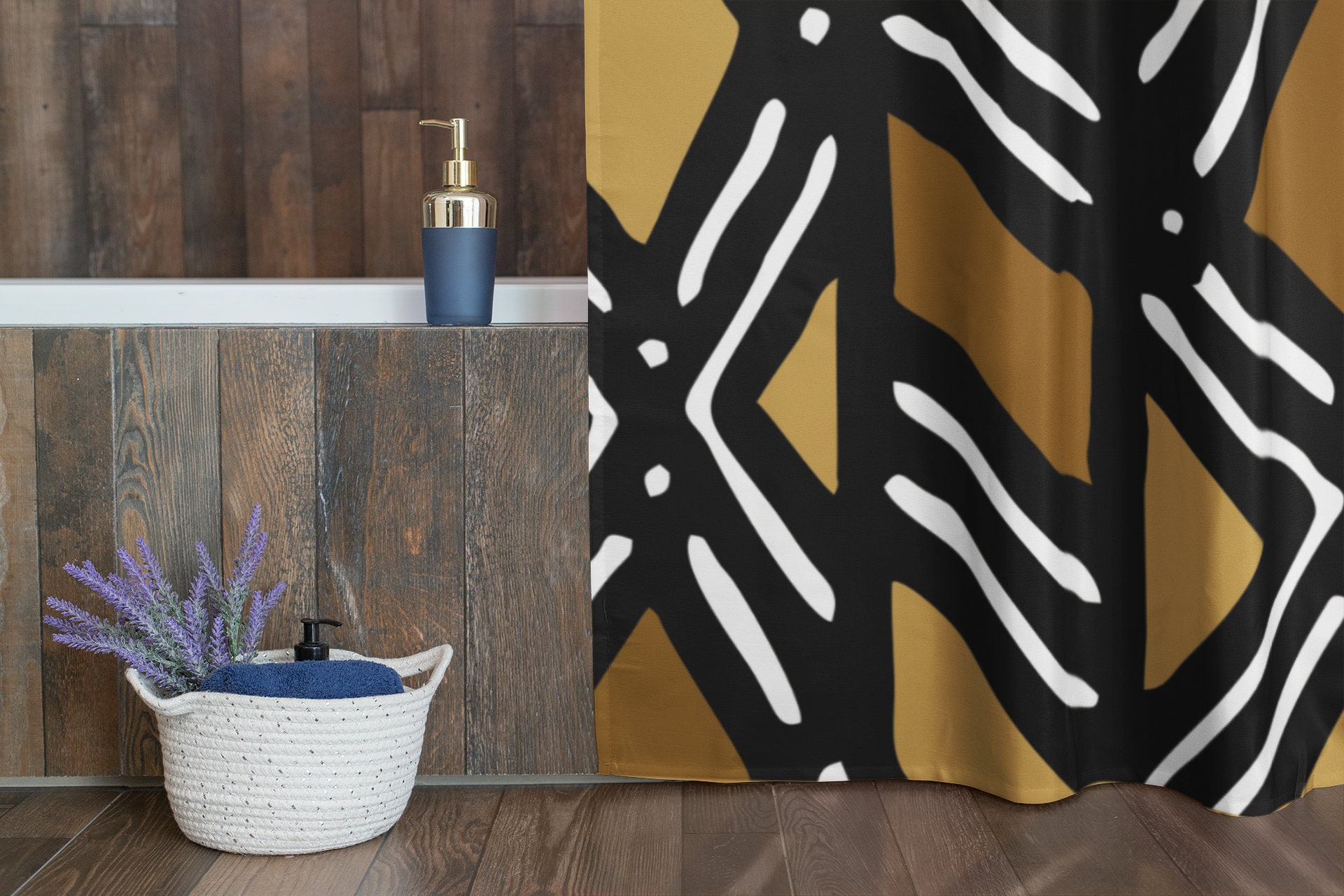 Rideau de douche Afro African print shower curtain motif Etsy 日本