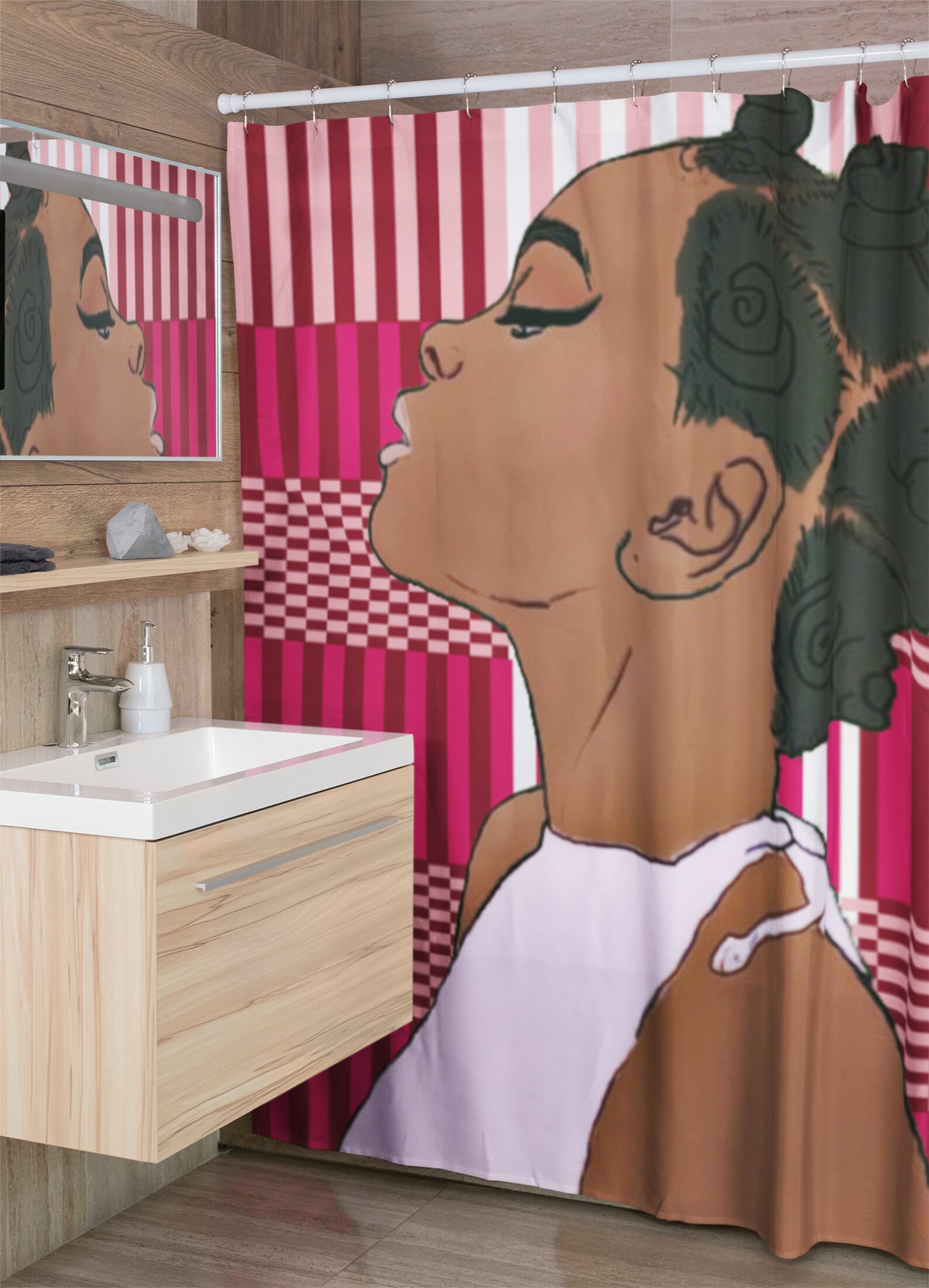 Shower curtain Black love Afro Queen African shower curtain Etsy