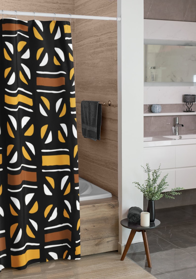 Afro Shower Curtain African Print Shower Curtain Etsy