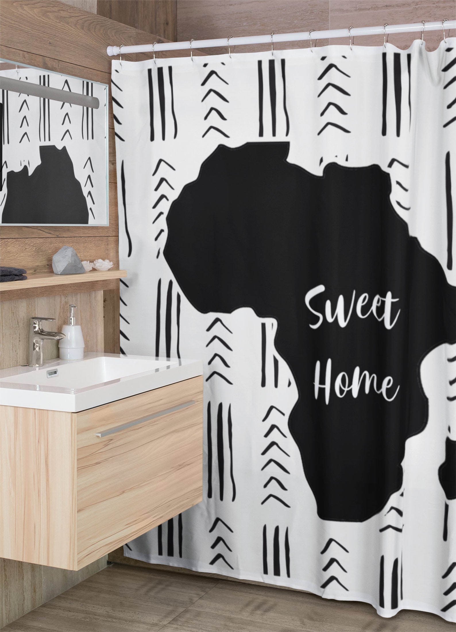 Shower curtain Africa African print shower curtain Etsy