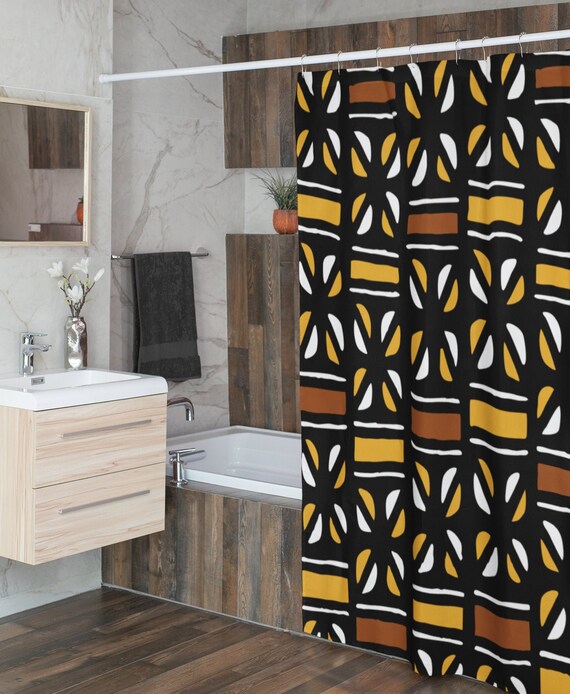 Shower curtain Afro African print shower curtain Etsy