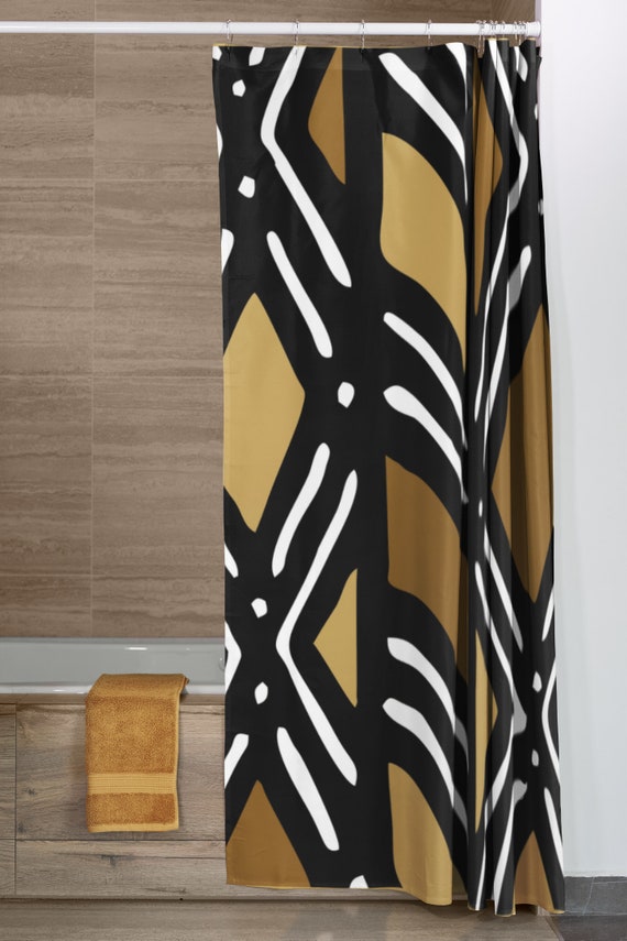 Shower Curtain Afro African Print Pattern Shower Curtain Afro African Print, African Print Curtains