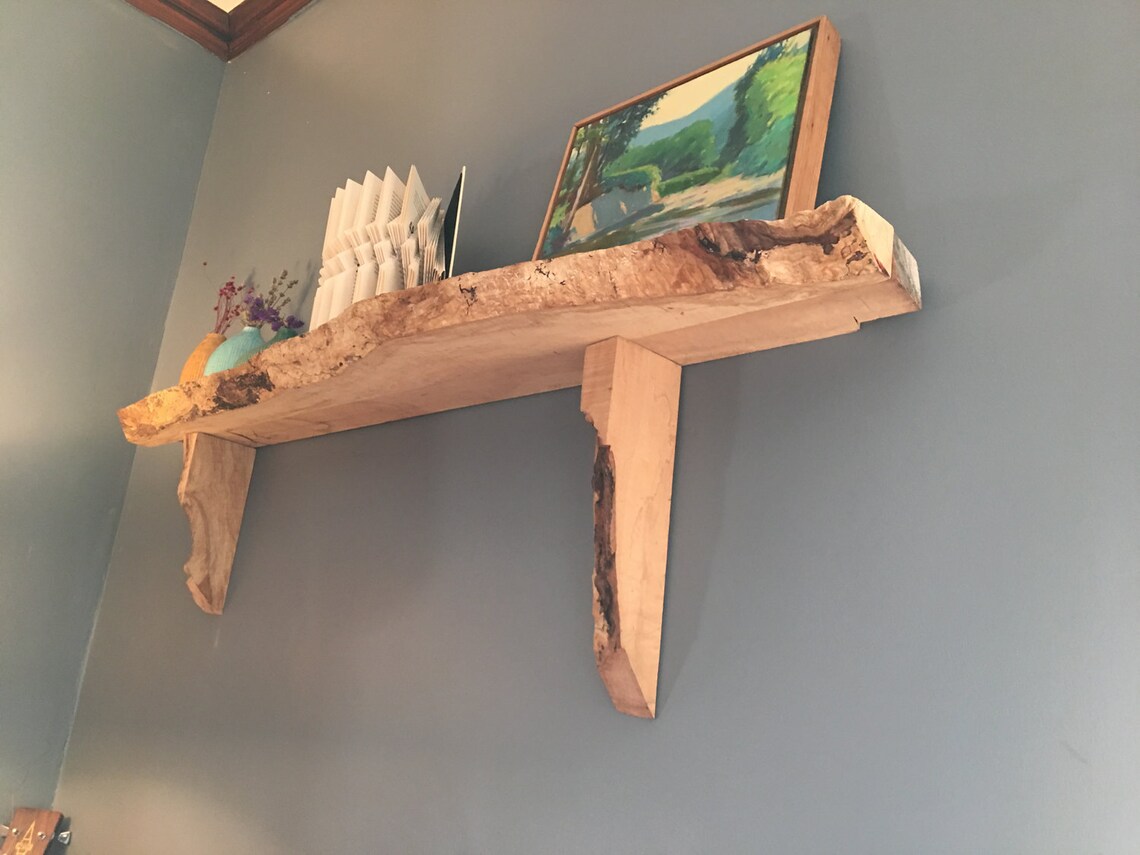 Live Edge Wood Shelf Etsy
