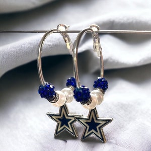 Dallas cowboy theme hoop earrings