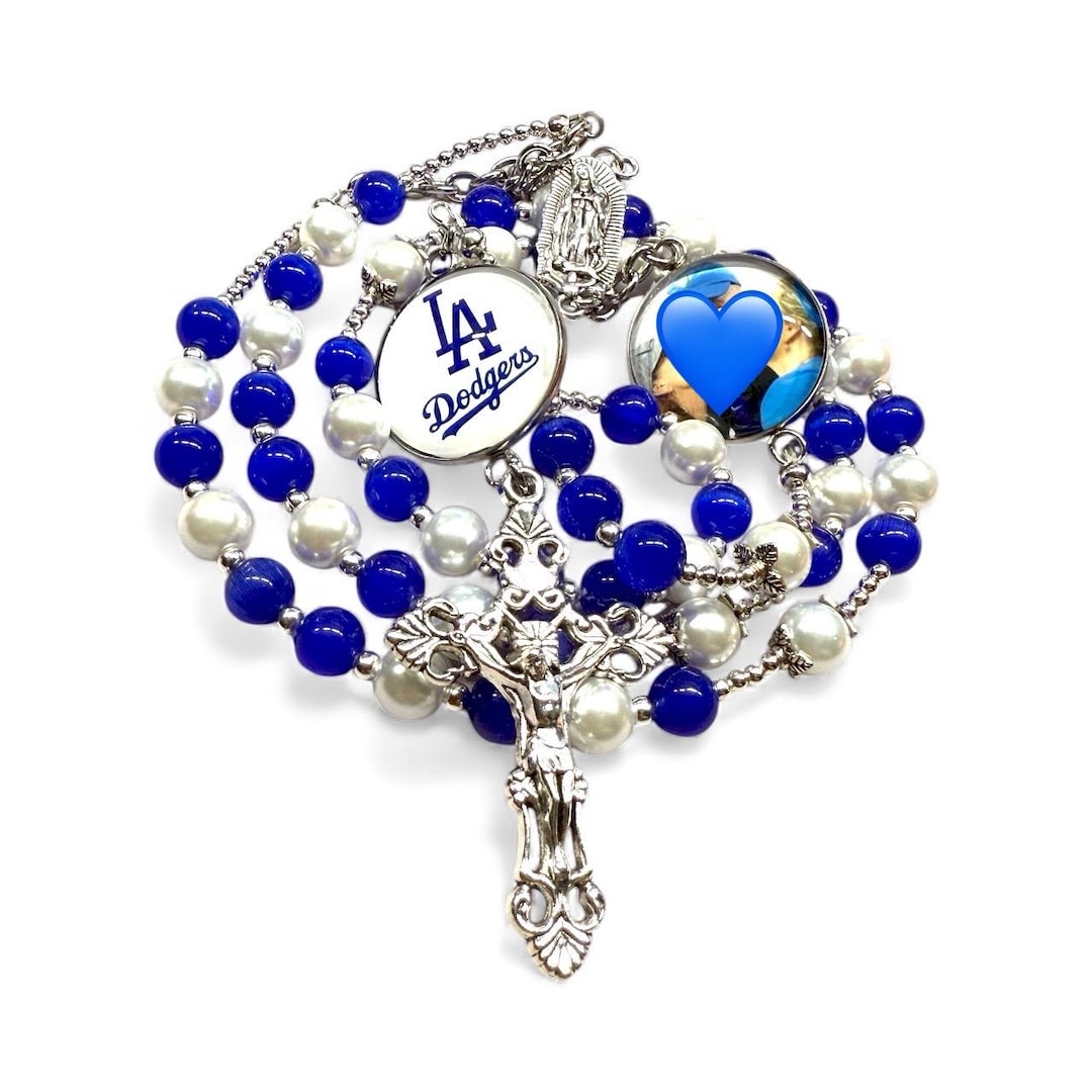LA Dodgers Rosary | Blue & White Beaded - Etsy