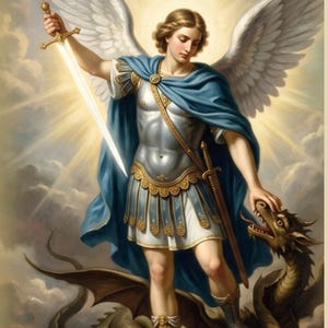 St Michael the Archangel Digital Prayer Card | Traditional Catholic Holy Card Printable | Saint Michael Prayer Art | Pocket Devotional PDF