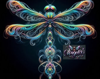 High Resolution Digital Download, Beautiful Colorful Dragonfly
