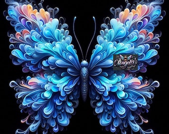 High Resolution Digital Download, Colorful Butterfly