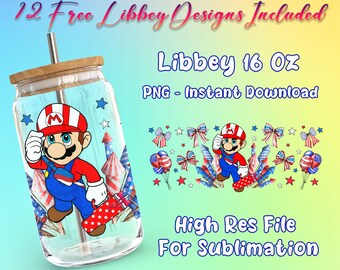 4 juli Cartoon 16 Oz Libbey Glass Can Wrap PNG, Cartoon Libbey Glass Can Sublimation PNG, Usa Independence Day Tumbler PNG, Cartoon Png