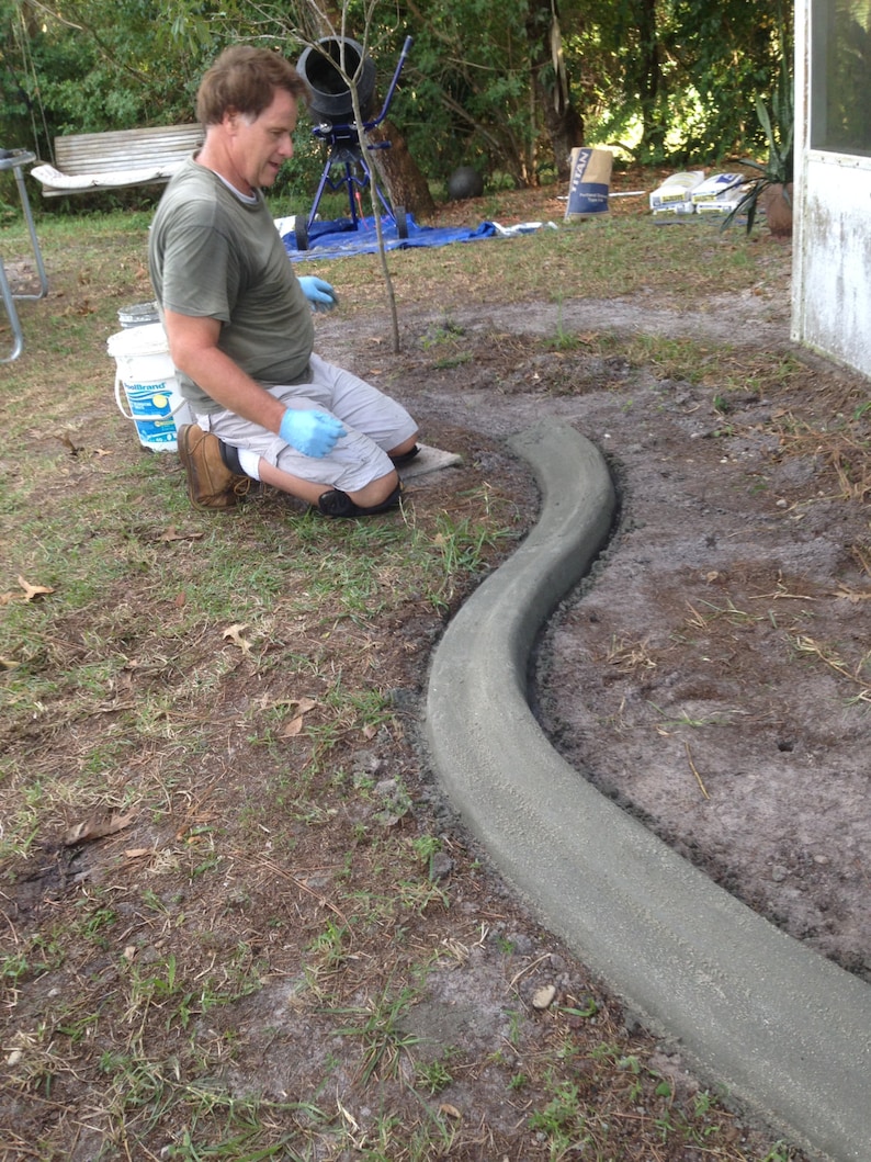 Custom concrete curbing edging landscaping do it yourself | Etsy