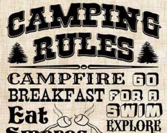 Camping Rules Campfire SVG, PNG, JPEG