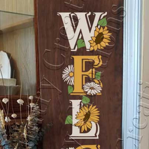 Welcome Porch, Sunflower , Daisies, Daisy svg, Welcome sign, Porch sign, Porch svg, Welcome svg,  Digital download, SVG, PNG, JPEG
