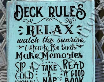 Deck Rules, Porch Rules, Welcome sign, Patio Rules, Summer Rules, Summer sign, Print, Printable, Digital download