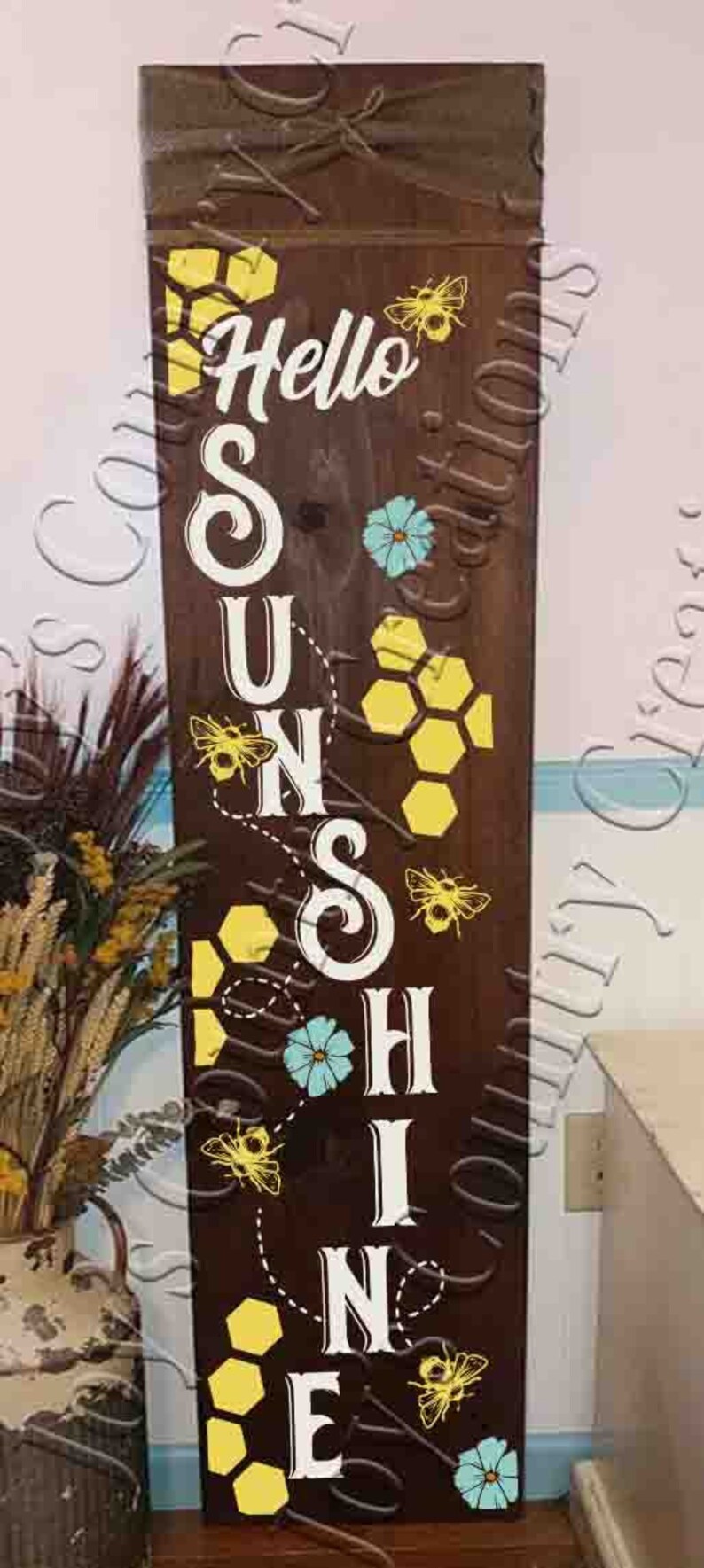 Hello Sunshine Honey comb Honey bee Honey Country sign | Etsy