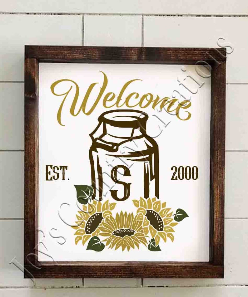 Download Welcome Sunflower Milk can Welcome sign Welcome svg ...
