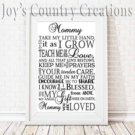 Download Take My Little Hand Includes Names Mommy Daddy Godmother Etsy