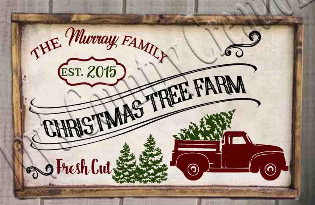 Christmas Tree Farm name and Date Blank SVG, PNG, JPEG Etsy