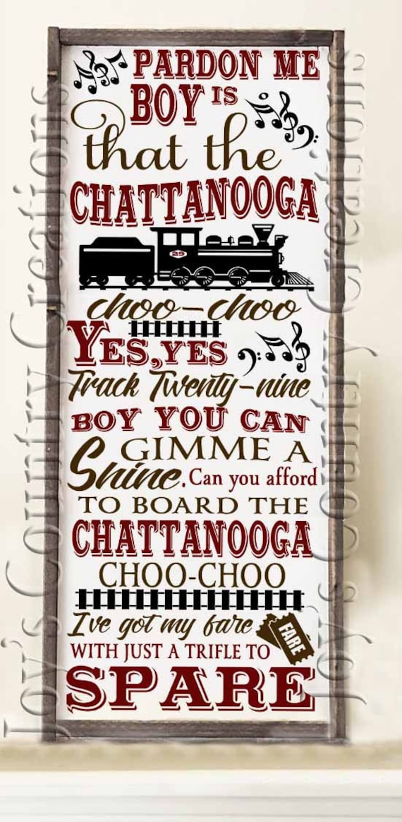 Chattanooga Choo Song Train Track 29 Track Twenty Nine Etsy