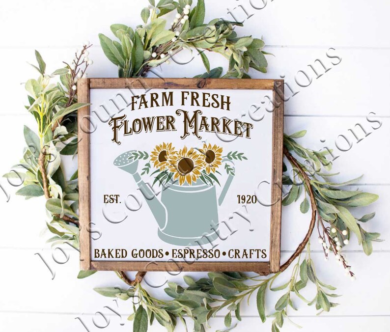 Art Collectibles Clip Art Sunflower Flower Market Water Can Png Svg Farm Fresh Country Sign Jpeg Farmhouse Printable Design Sunflowers Digital Download