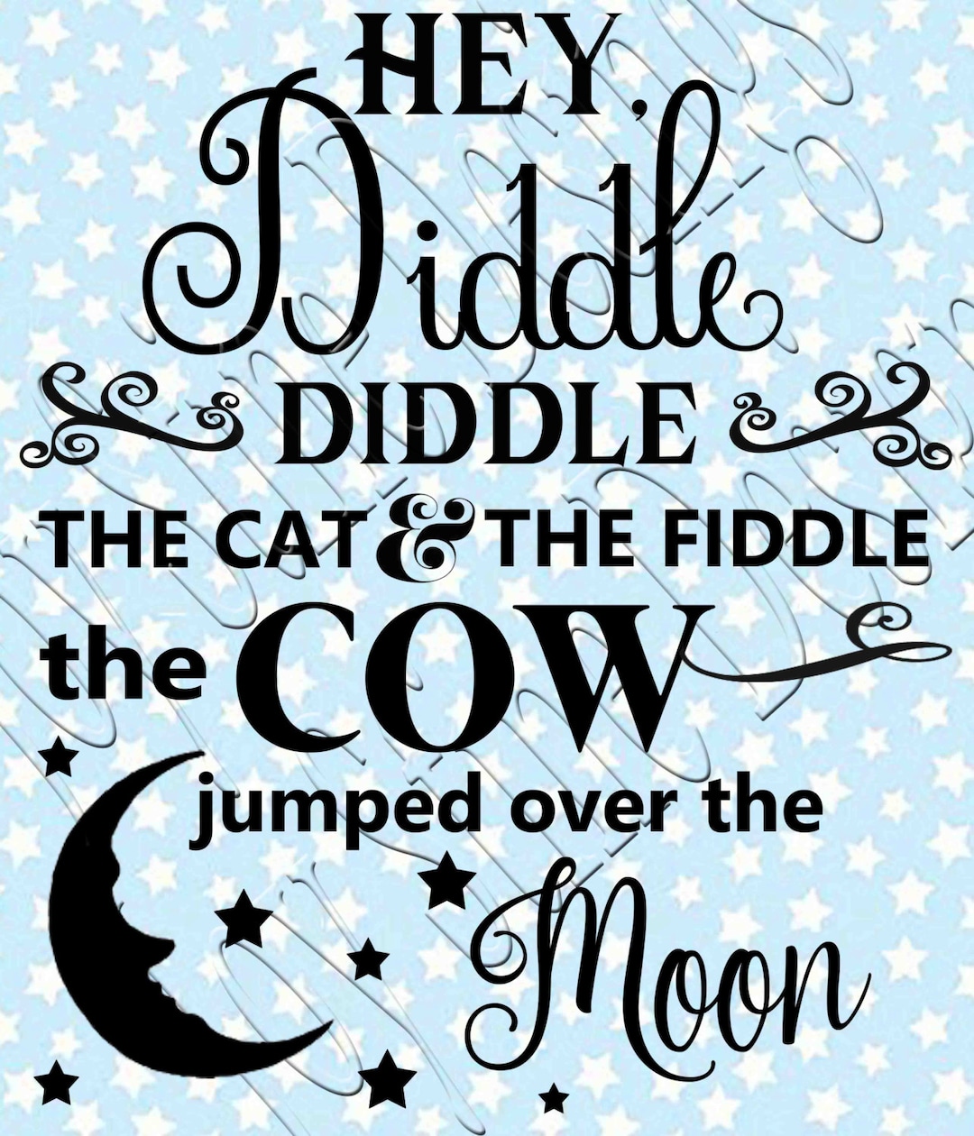 Hey Diddle Diddle SVG PNG JPG - Etsy