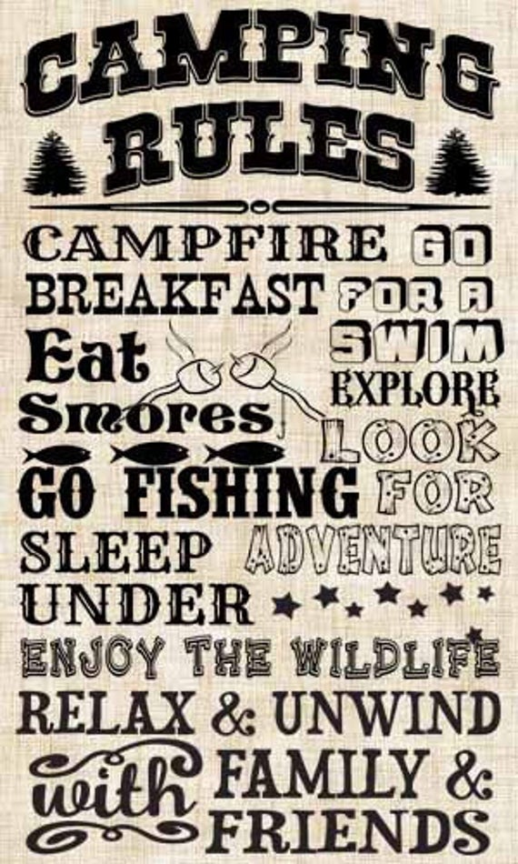 Download Camping Rules Campfire SVG PNG JPEG | Etsy