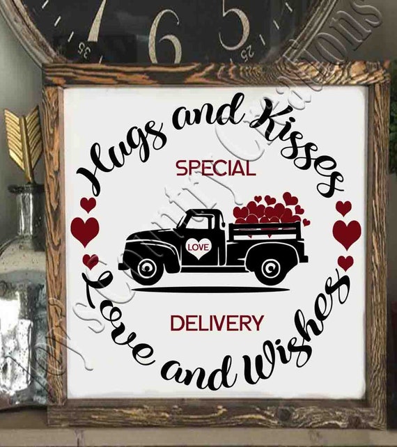 Download Valentine Svg Love And Wishes Digital Download Hugs And Kisses Vintage Truck Valentine Sign Png Jpeg Svg Truck Hearts Clip Art Art Collectibles Minyamarket Com