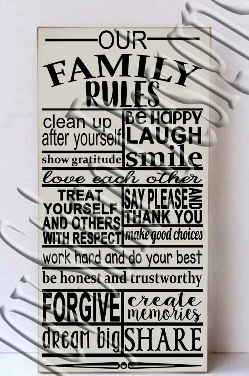 Download Our Family Rules SVG PNG JPEG | Etsy