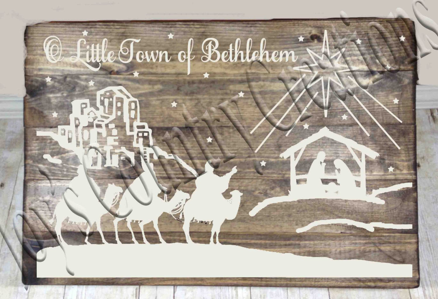 The Little Town Of Bethlehem With Star Clip Art