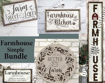 Farmhouse Design Bundle, Farmhouse Simple, Farmhouse svg, Farmhouse sign, Farm house svg, Print, Printable, Digital design, SVG, PNG, JPEG