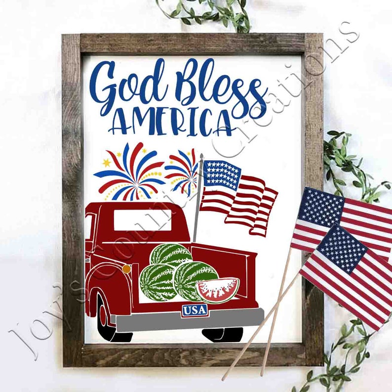Download Png Memorial Day Svg Summer Sign Patriotic Svg God Bless America Digital Download Svg Jpeg Vintage Pick Up Truck Patriotic Sign Clip Art Art Collectibles
