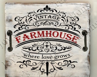 Vintage, Farmhouse, Where Love grows, Over cover, Farmhouse sign, Farmhouse svg, Vintage svg, Vintage sign, Digital download, SVG, PNG, JPEG