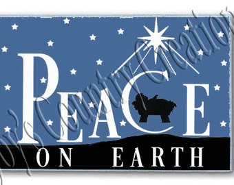 Peace on Earth Manger   SVG, PNG, JPEG