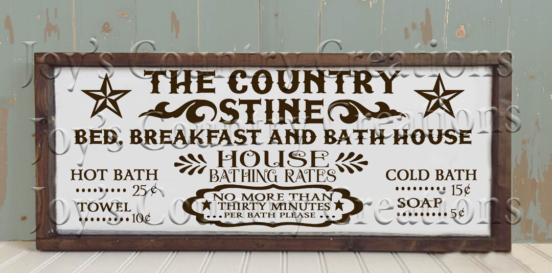 The Country Bed and Breakfast Name Horizontal SVG PNG JPEG Etsy