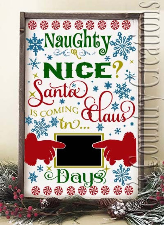 Download Free Naughty Or Nice Christmas Countdown Svg Png Jpeg Etsy SVG DXF Cut File