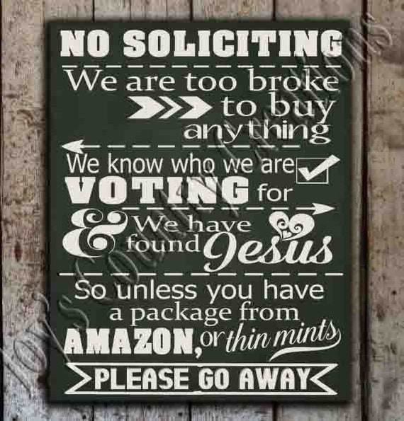 No Soliciting Unless Amazon Or Thin Mints Svg Png Jpeg Etsy