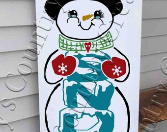 Let it Snow Snowman Hold SVG, PNG, JPEG