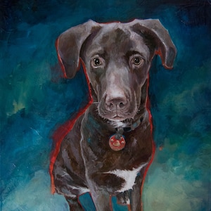 pet portraits, unique gift, custom pet portrait, dog art, original painting, FREE SHIPPING image 1